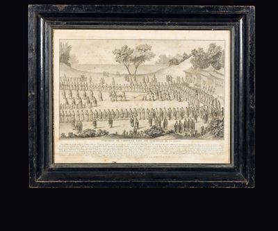 Stampa Raffigurante Cerimonia dei Lavoratori per L'imperatore, Cina, Giuseppe Castiglione (1688-1...