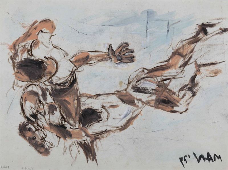 Ottorino Mancioli (1908-1990) Rugby (SRUG4), 1979  - Auction Sporting Art - Cambi Casa d'Aste