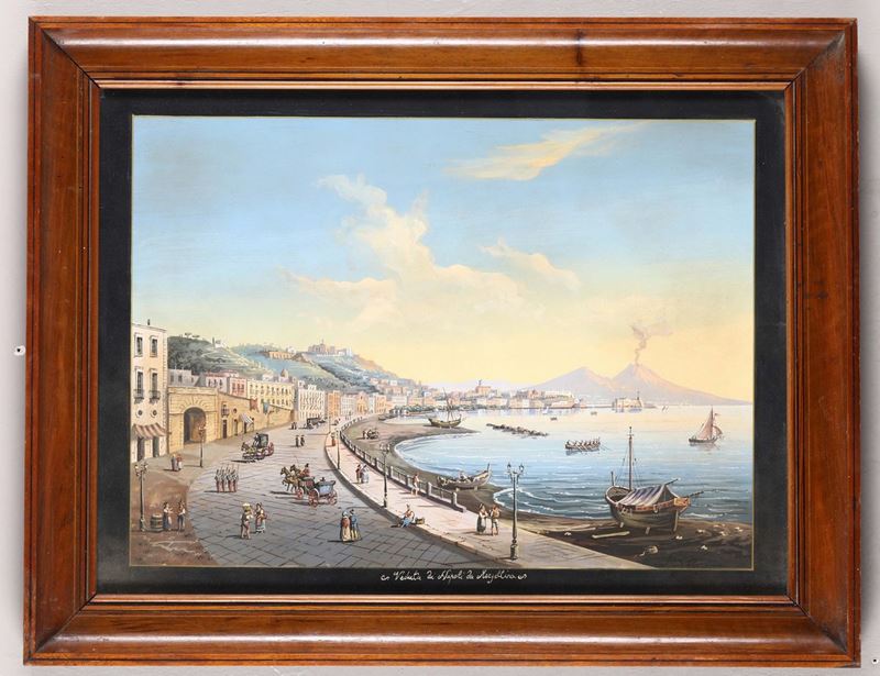 Anonimo del XX secolo Veduta di Napoli da Mergellina  - Auction Asta a Tempo antiquariato - II - Cambi Casa d'Aste