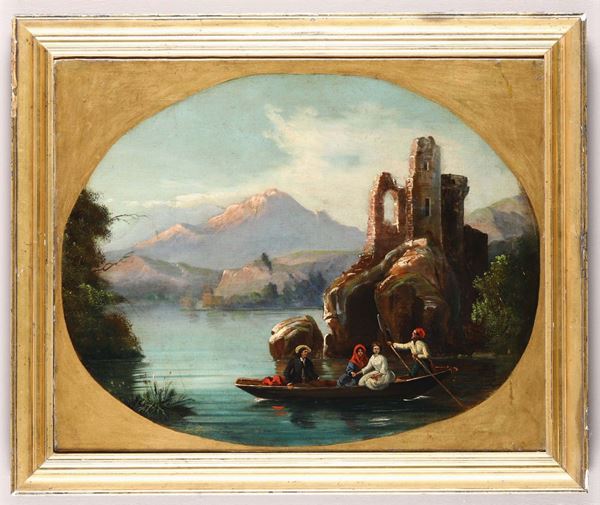 Anonimo del XIX secolo Paesaggio con barca