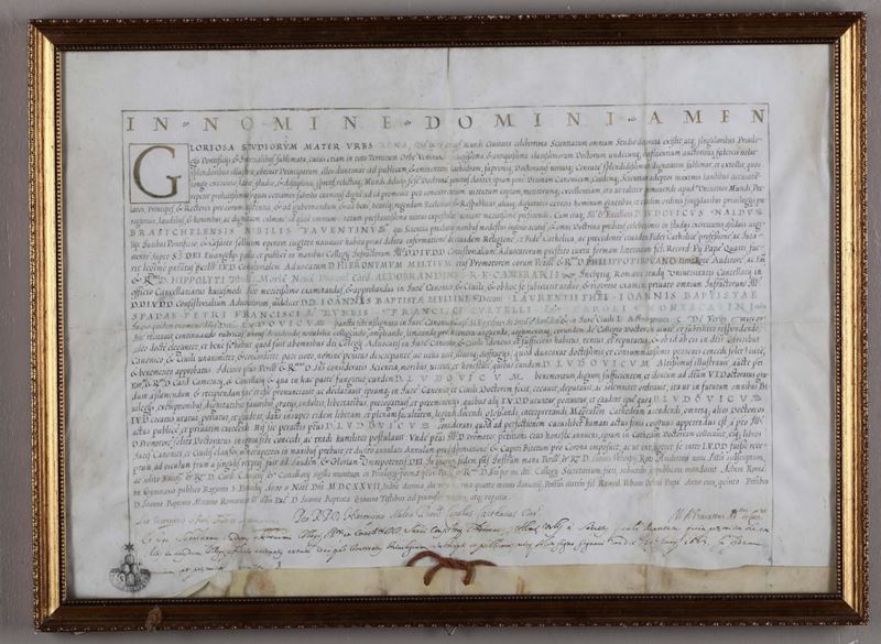 Diploma, XVII secolo  - Auction Asta a Tempo antiquariato - II - Cambi Casa d'Aste