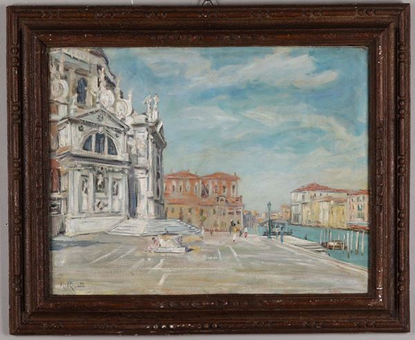 Renzo Rigotto (1900-1994) Veduta della chiesa della salute a Venezia