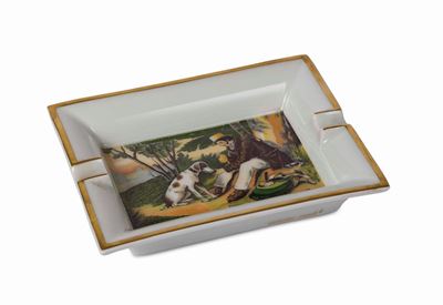 Hermès Posacenere in Porcellana Toucans Anni ' 70