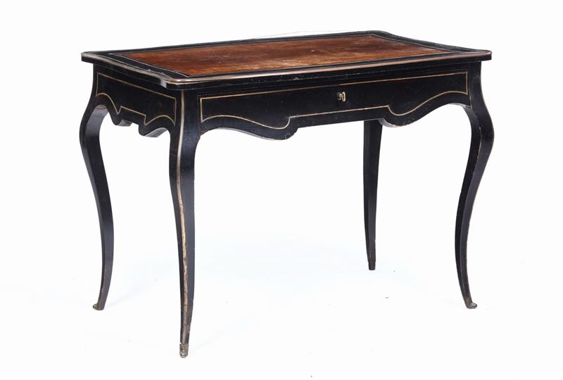 Scrivania in legno ebanizzato, XIX secolo  - Asta Antiquariato - I - Cambi Casa d'Aste