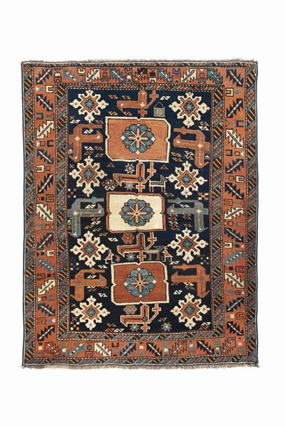 Tappeto Caucasico Shirvan Baku Fine XIX Secolo