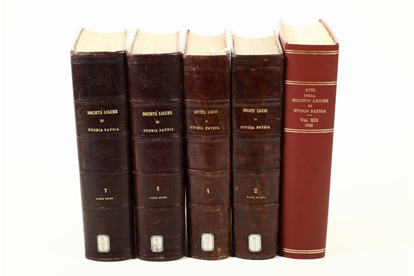 Atti della Società Ligure di Storia Patria. Cinque volumi Società Ligure di storia Patria Sec.XIX.
