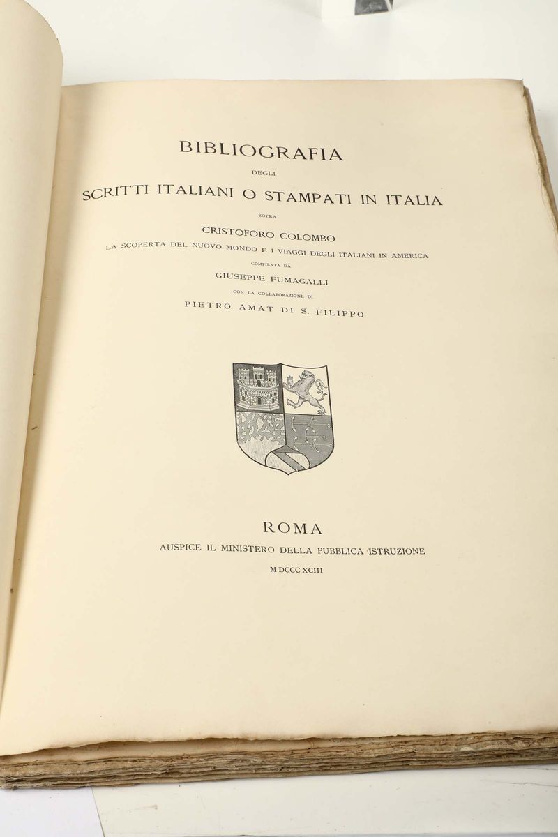 Fumagalli, Giuseppebibliografia degli Scritti Italiani o Stampati in Italia Sopra Cristoforo Colo...