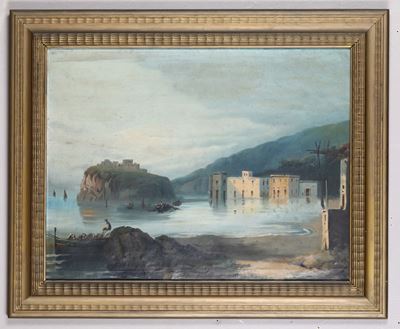 Scuola Napoletana del XX Secolocoppia di Vedute Costiere