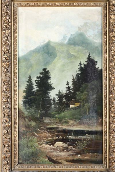 Henry Markò (1855-1921)veduta Fluviale