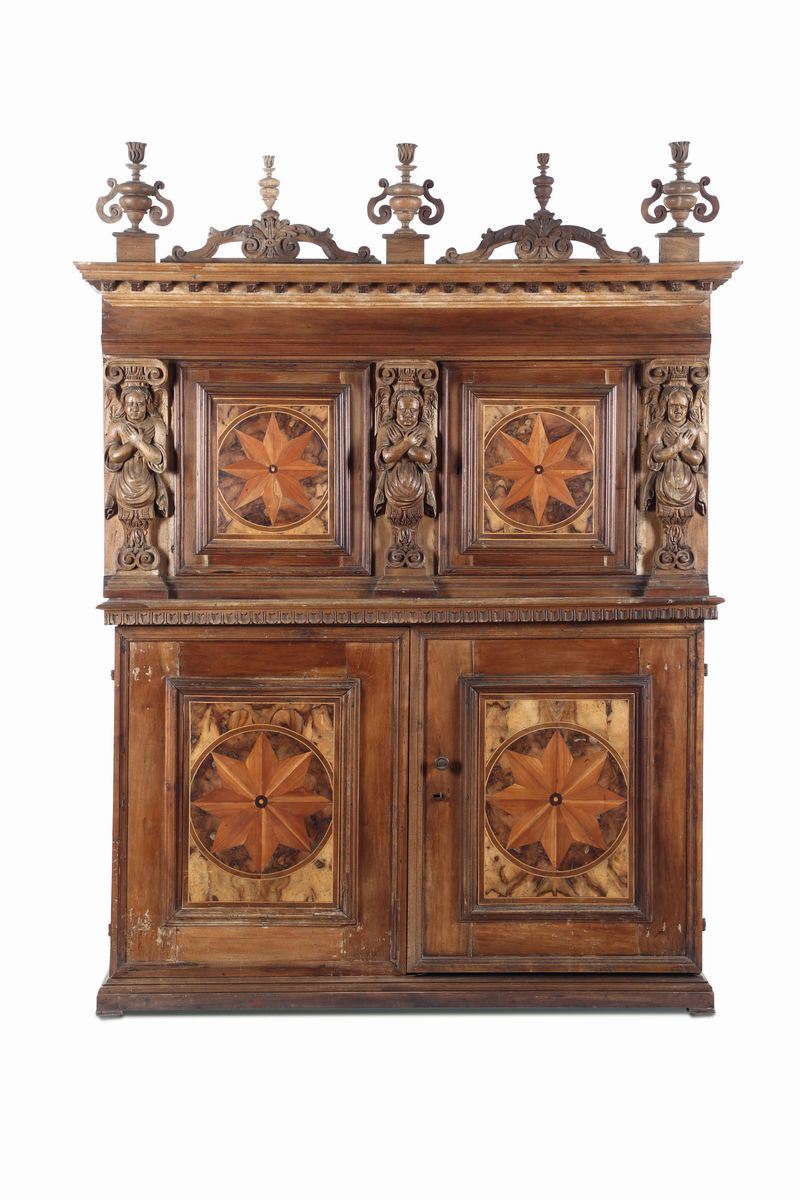 Credenza a due corpi, XVIII-XIX secolo  - Auction Fine Art - Cambi Casa d'Aste