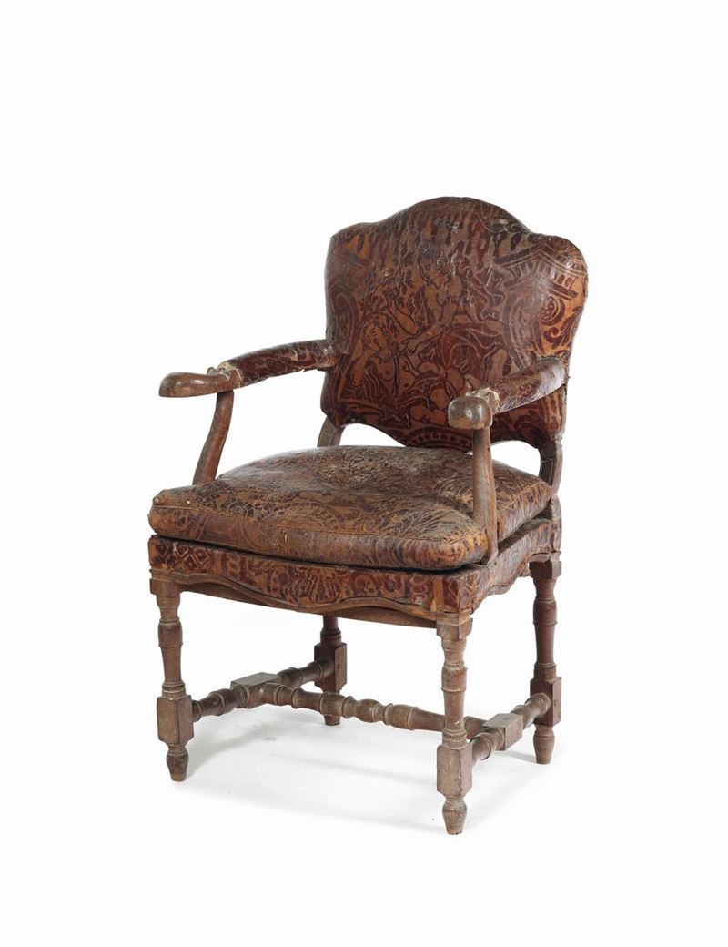 Poltroncina in noce, XVIII secolo  - Auction Fine Art - Cambi Casa d'Aste