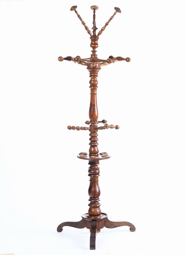 Attaccapanni in noce a rocchetto, XIX secolo