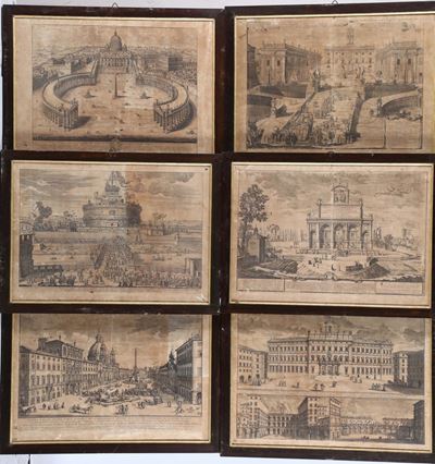 Dieci Stampe Raffiguranti Vedute di Roma, Gomar Wouters 1690