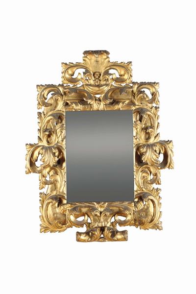 Specchiera in Legno Intagliato e Dorato, XVIII Secolo