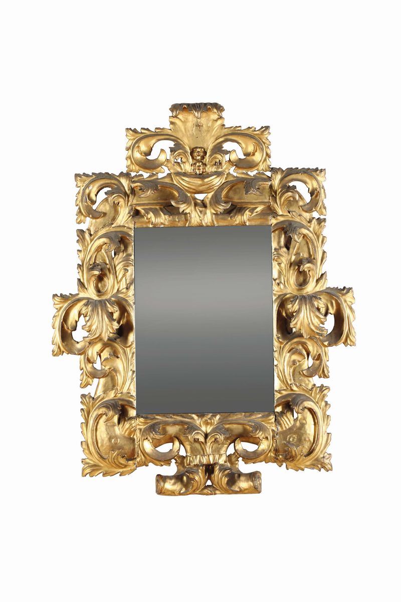 Specchiera in legno intagliato e dorato, XVIII secolo  - Auction Fine Art - Cambi Casa d'Aste
