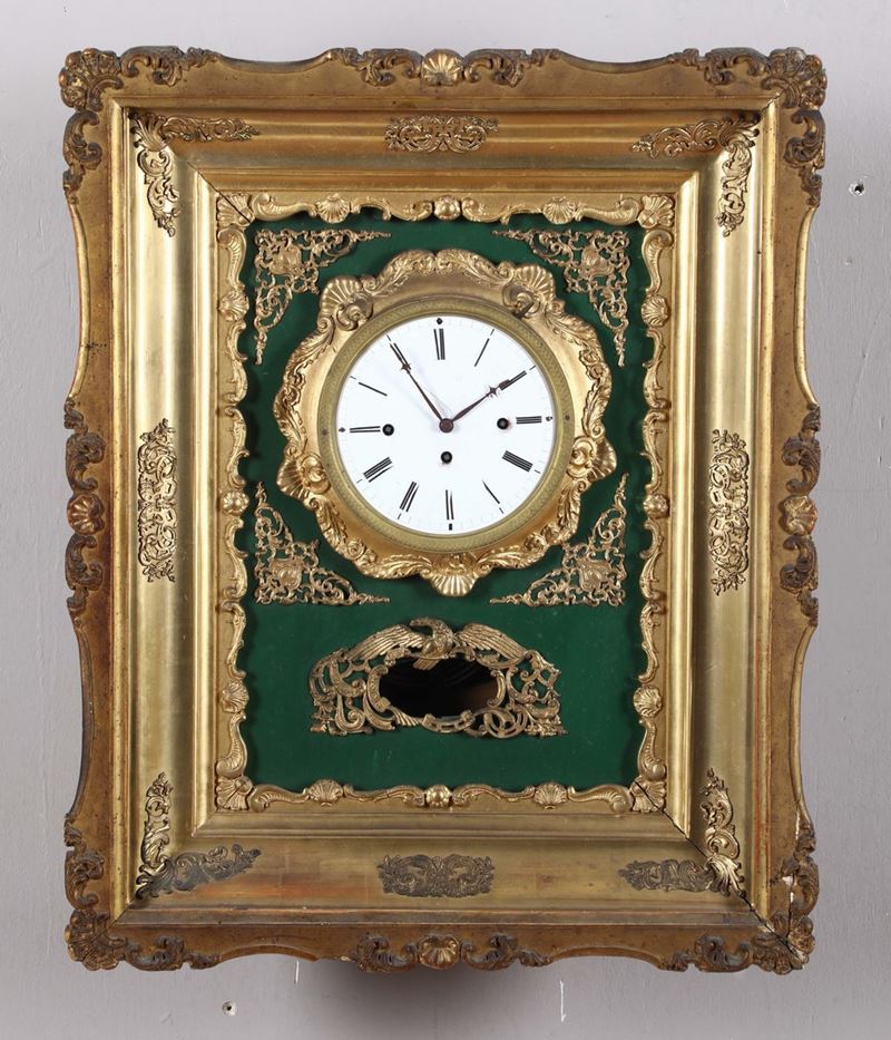 Pendola da parete a quadro, Vienna XIX secolo  - Asta Antiquariato - Cambi Casa d'Aste