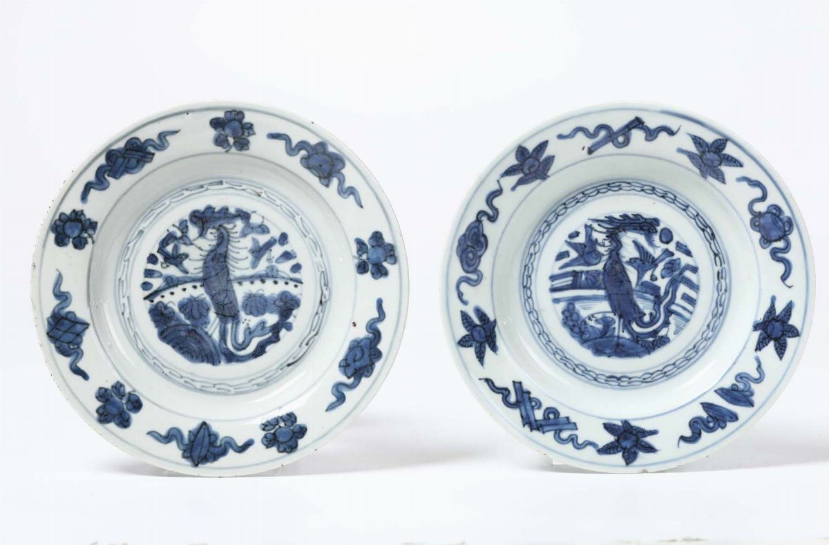 Coppia di Tazze con Piattino in Porcellana di Limoges