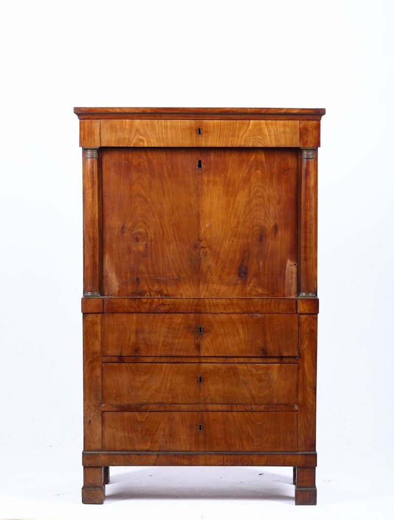 Secretaire impero interamente lastronato, XIX secolo  - Asta Antiquariato - Cambi Casa d'Aste