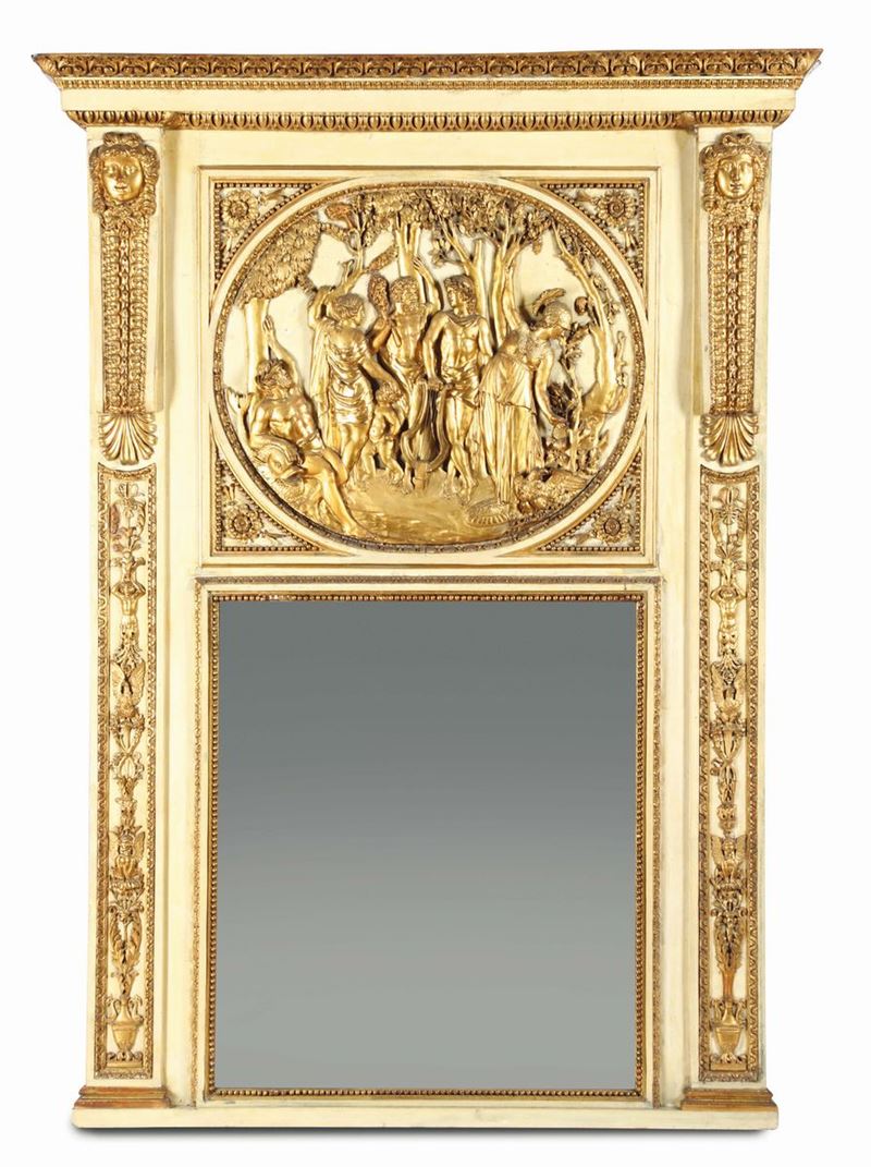 Caminiera in legno intagliato, laccato e dorato, XVIII-XIX secolo  - Auction Fine Art - Cambi Casa d'Aste