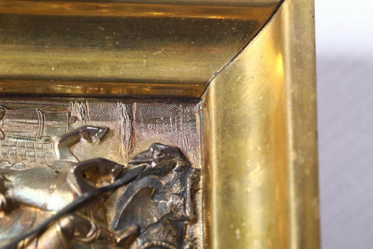 Icona in Legno Raffigurante San Giorgio e il Drago, con Riza in Argento Sbalzato, Traforato, Cese...