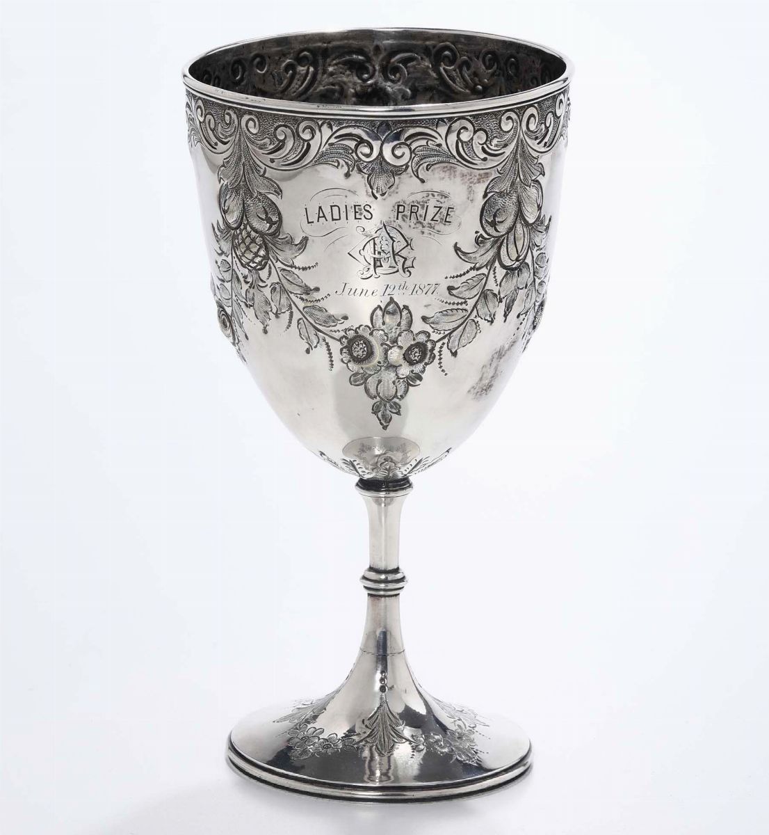 Coppa in Argento Sbalzato, Inghilterra 1877 Secolo