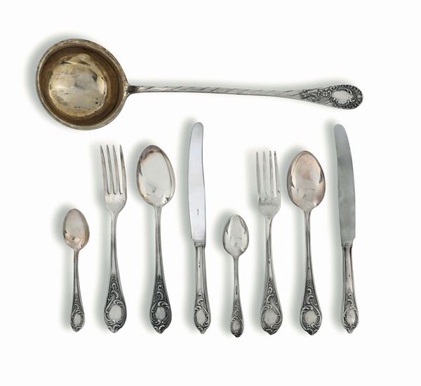 A set of silverware plus ladle, Russia 20th century