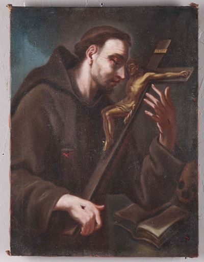 Scuola Genovese del XVII Secolosan Francesco in Adorazione del Crocifisso
