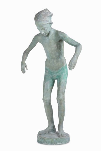 Carmine Tripodi (1899-1970)ragazzino che Si Tuffa, Anni '30