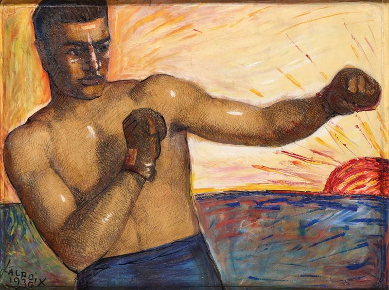 Pittore francese del XX secolo Il pugile, 1930  - Asta Lo Sport nell'Arte - Cambi Casa d'Aste