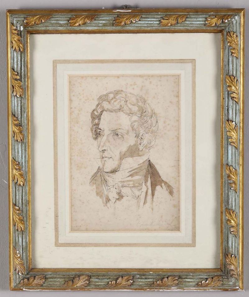 Scuola del XIX secolo Ritratto di giovane gentiluomo in marsina  - Auction Fine Art - Cambi Casa d'Aste