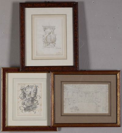 Gruppo di Tre Disegni, XVIII-XIX Secolo