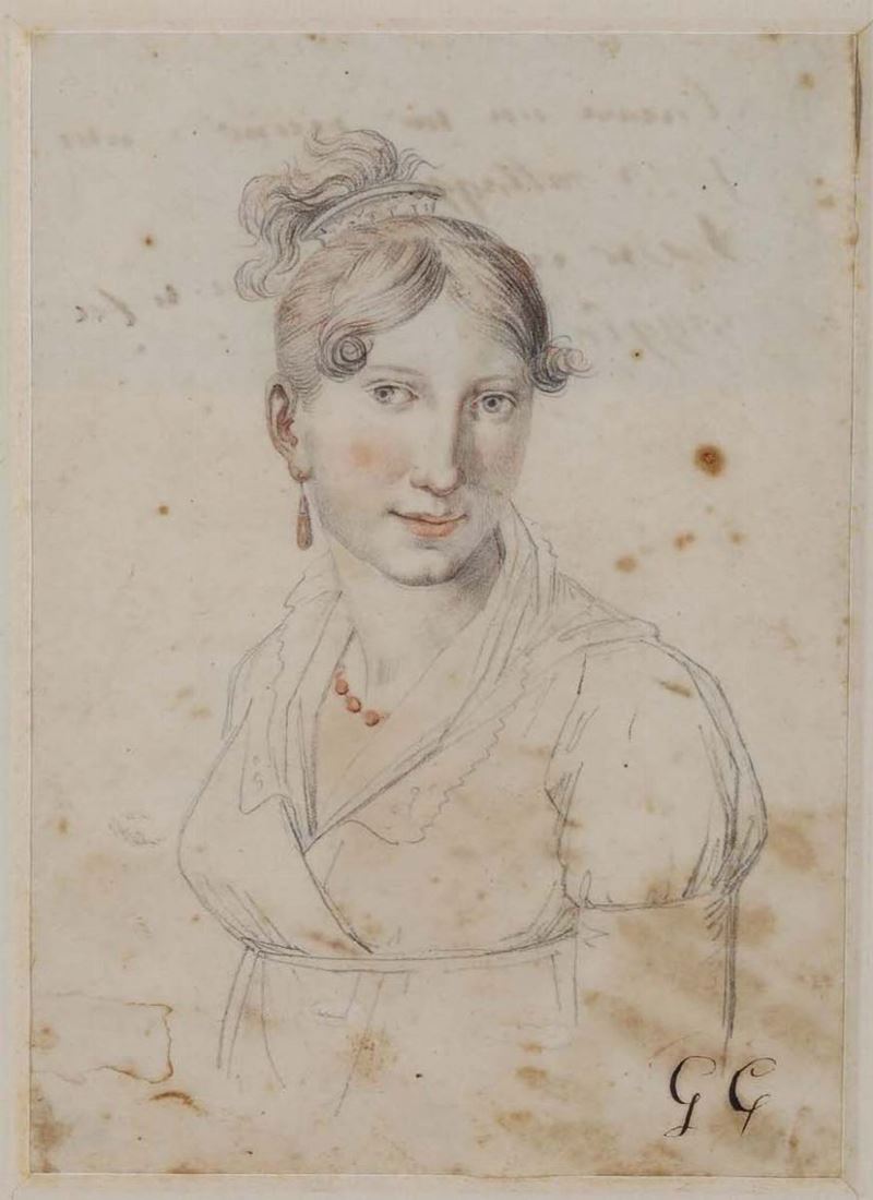 Scuola del primo quarto XIX secolo Ritratto di giovane dama  - Asta Arredi, Dipinti e Oggetti d'Arte - Cambi Casa d'Aste