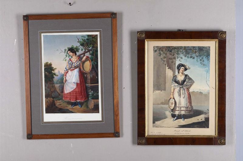 Lotto di due disegni, XIX secolo  - Asta Antiquariato - Cambi Casa d'Aste