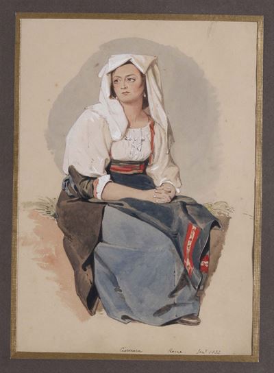 Scuola del XIX Secolodonna in Costume Romano