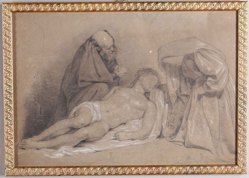 Scuola fiorentina del XIX secolo Compianto su Cristo morto  - Auction Fine Art - Cambi Casa d'Aste