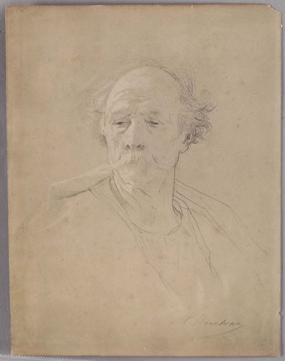 Nicolò Barabino (1832-1891)studio per una Testa di Vecchio