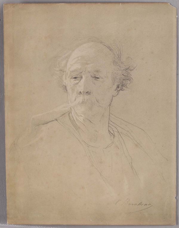 Nicolò Barabino (1832-1891) Studio per una testa di vecchio