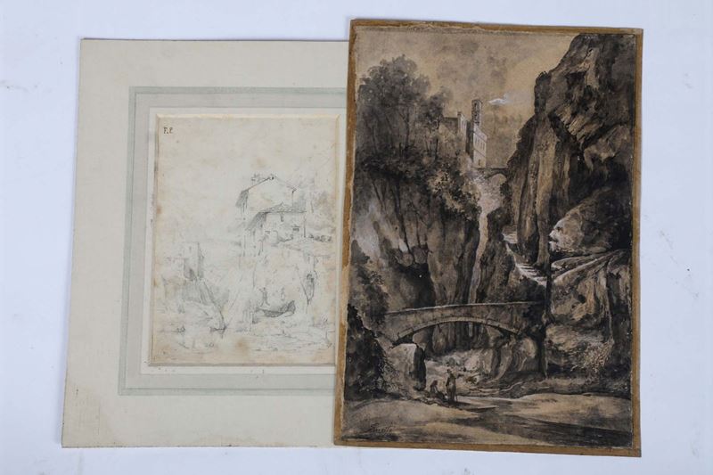 Lotto di due disegni, XIX secolo  - Auction Furnitures, Paintings and Works of Art - Cambi Casa d'Aste