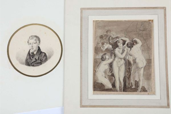 Lotto di due disegni, XIX secolo