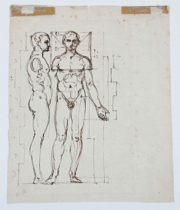 Scuola toscana inizi XIX secolo Studio anatomico per una scultura