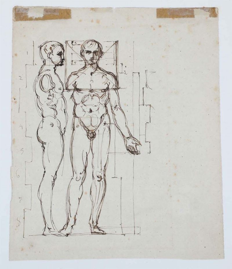 Scuola toscana inizi XIX secolo Studio anatomico per una scultura  - Auction Furnitures, Paintings and Works of Art - Cambi Casa d'Aste