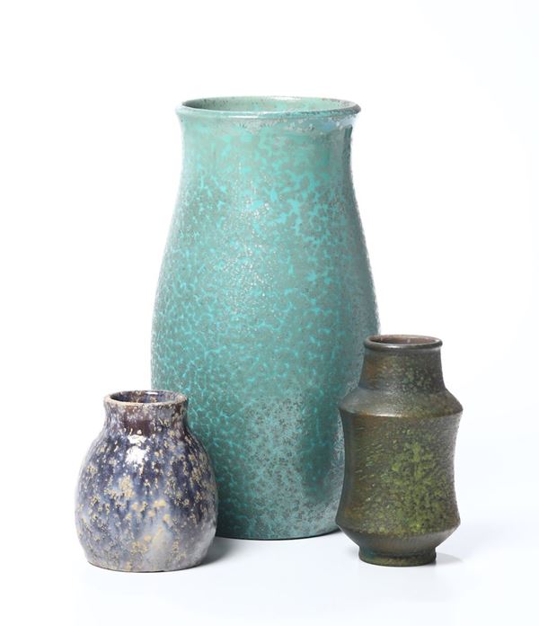 Lotto composto da tre vasi in ceramica, Firenze, anni '50