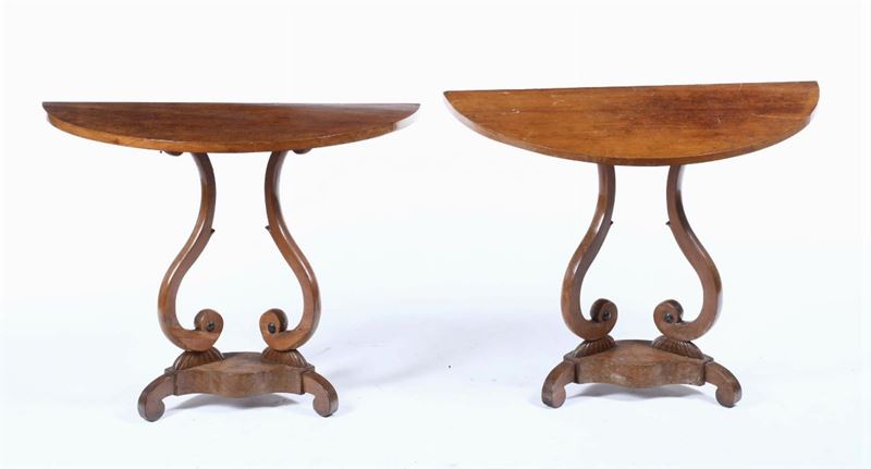 Coppia di piccole consoles, XIX secolo  - Auction Fine Art - Cambi Casa d'Aste