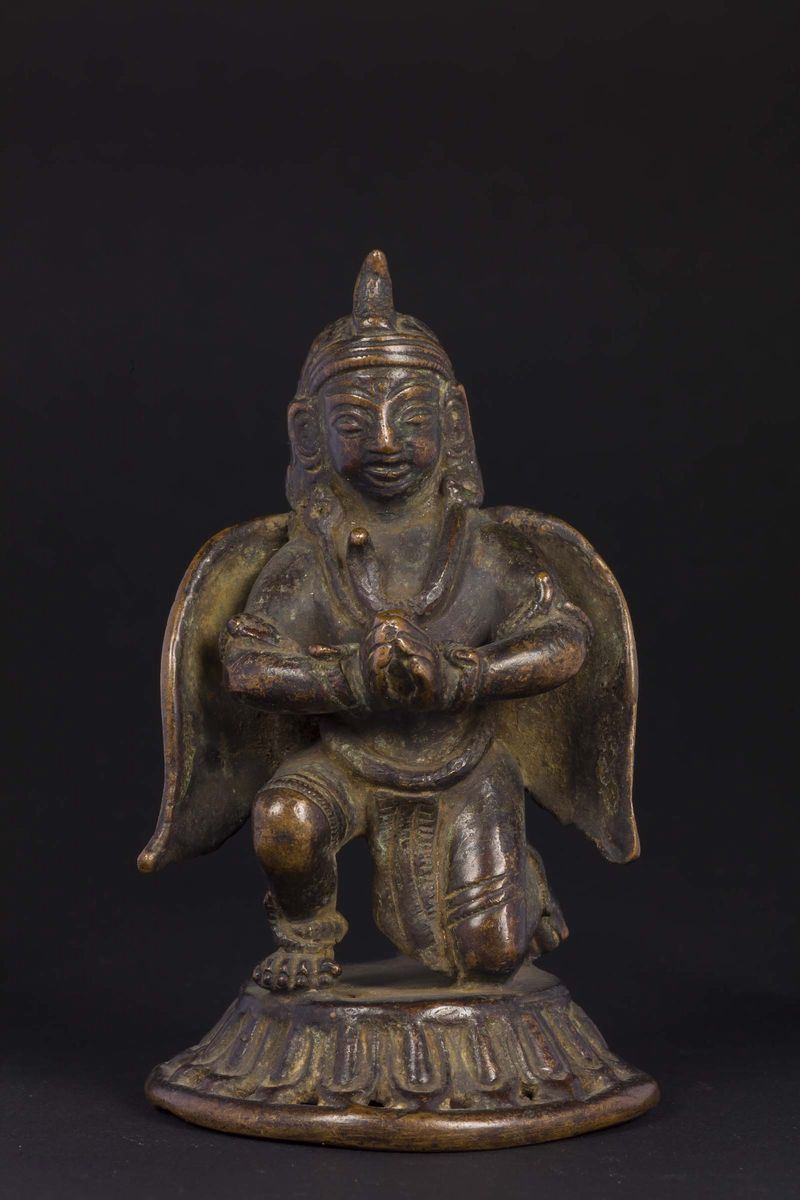 Figura di divinità alata in bronzo, Tibet, XVI secolo  - Asta Fine Chinese Works of Art - Cambi Casa d'Aste