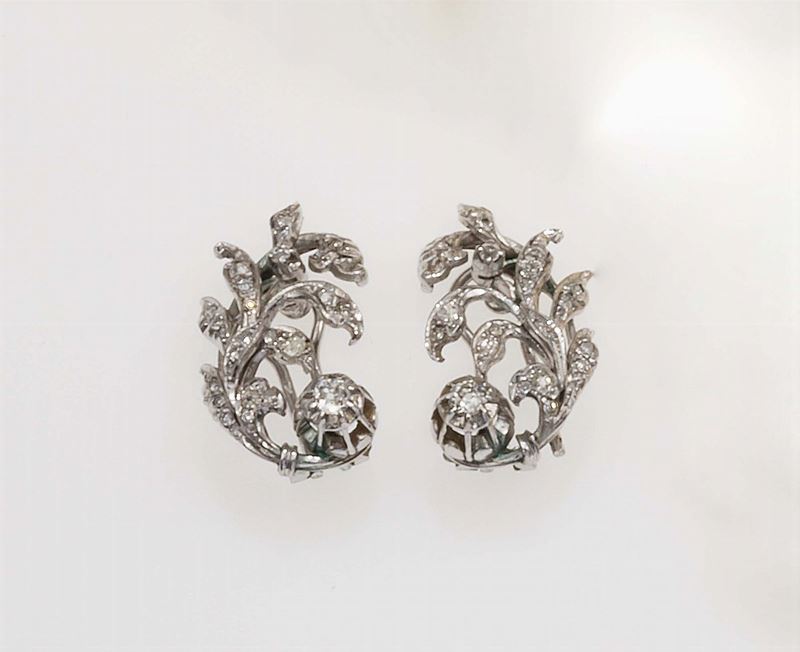 Pair of old-cut diamond earrings  - Auction Fine Jewels - Cambi Casa d'Aste