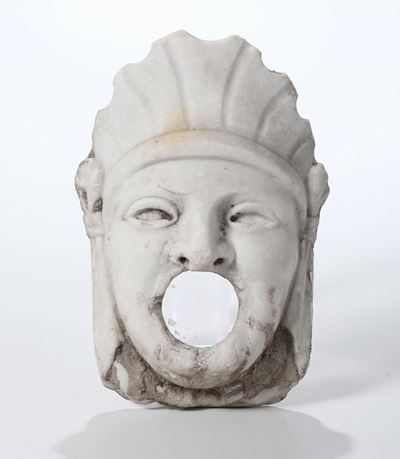 Mascherone in Marmo Bianco, XX Secolo