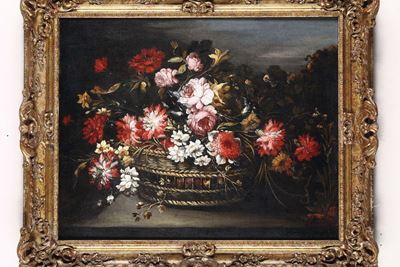 Margherita Caffi (cremona 1650 - Milano 1710)coppia di Natura Morta con Fiori