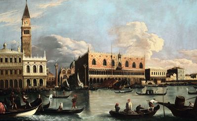 Giovanni Antonio Canal, Detto il Canaletto (venezia 1697 – 1768), Seguace Dimolo del Bacino di Sa...