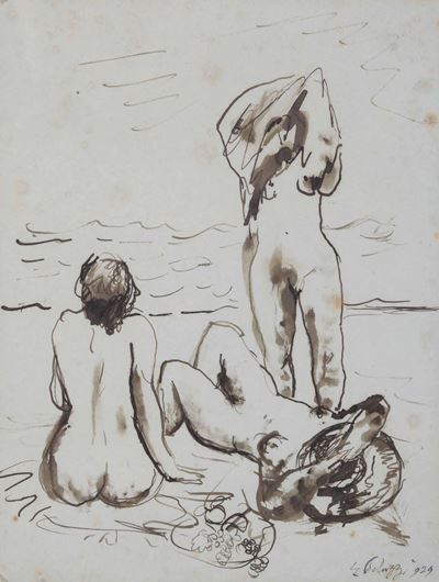 Eso Peluzzi (cairo Montenotte 1894 - Monchiero 1985)nudi Femminili, 1929