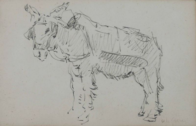 Orlando Grosso (1882-1968) Pippo, l’asinello dell’ortolano di Albaro  - Asta Dipinti del XIX e XX secolo - Cambi Casa d'Aste
